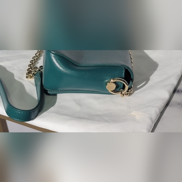 Furla Logo Plaque Leather Crossbody Bag – Dark Green – Made in Italy - Picture 2 of 10